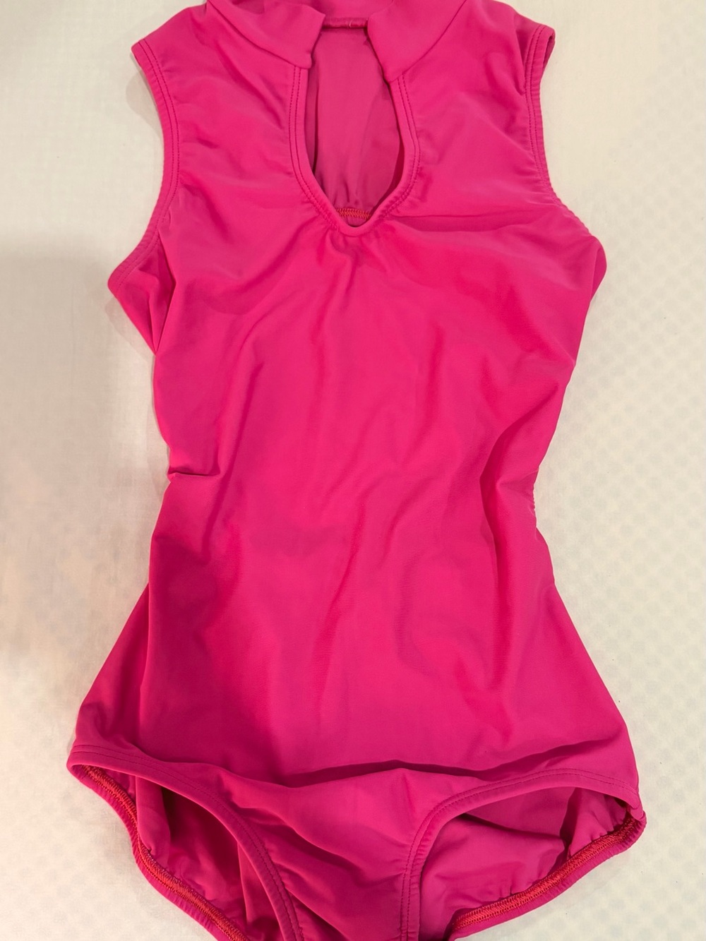 Girls' Hot Pink Sleeveless One-Piece Leotard. Size/ Petite Adult